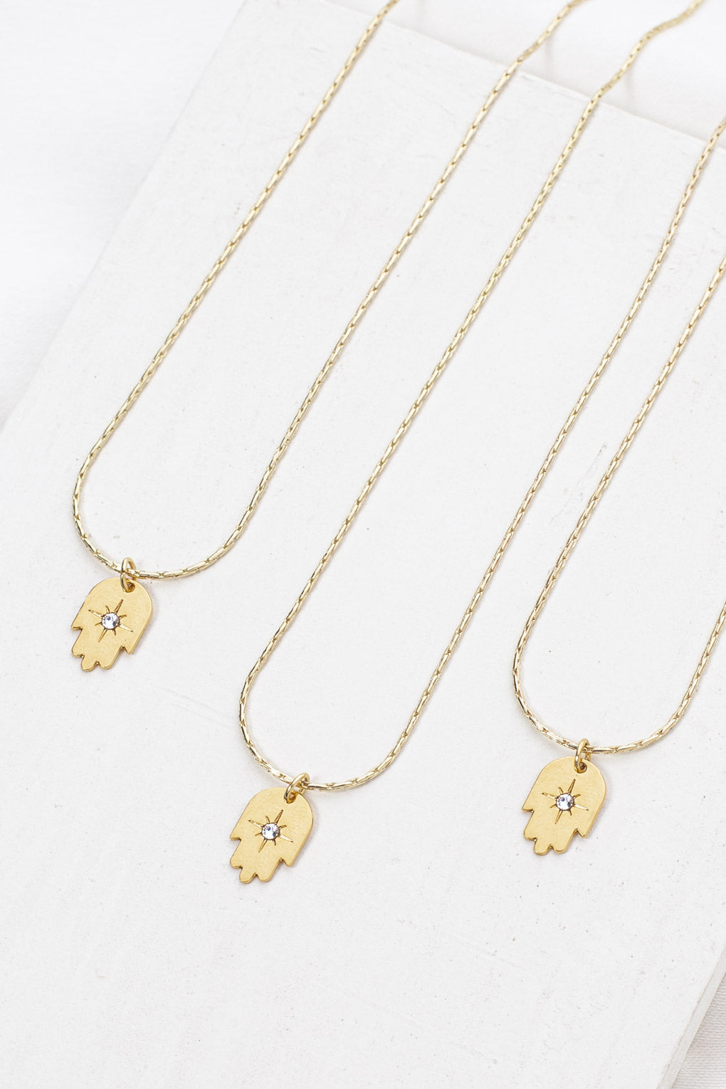 Embellished Hamsa Necklace