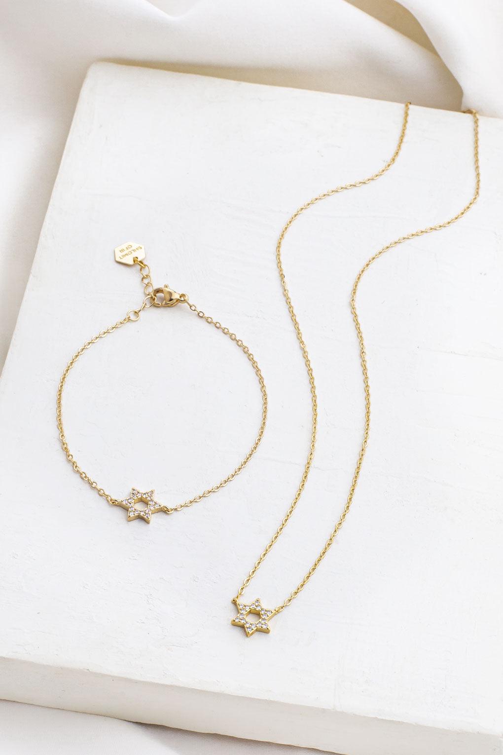 Crystal Set Star of David Bracelet