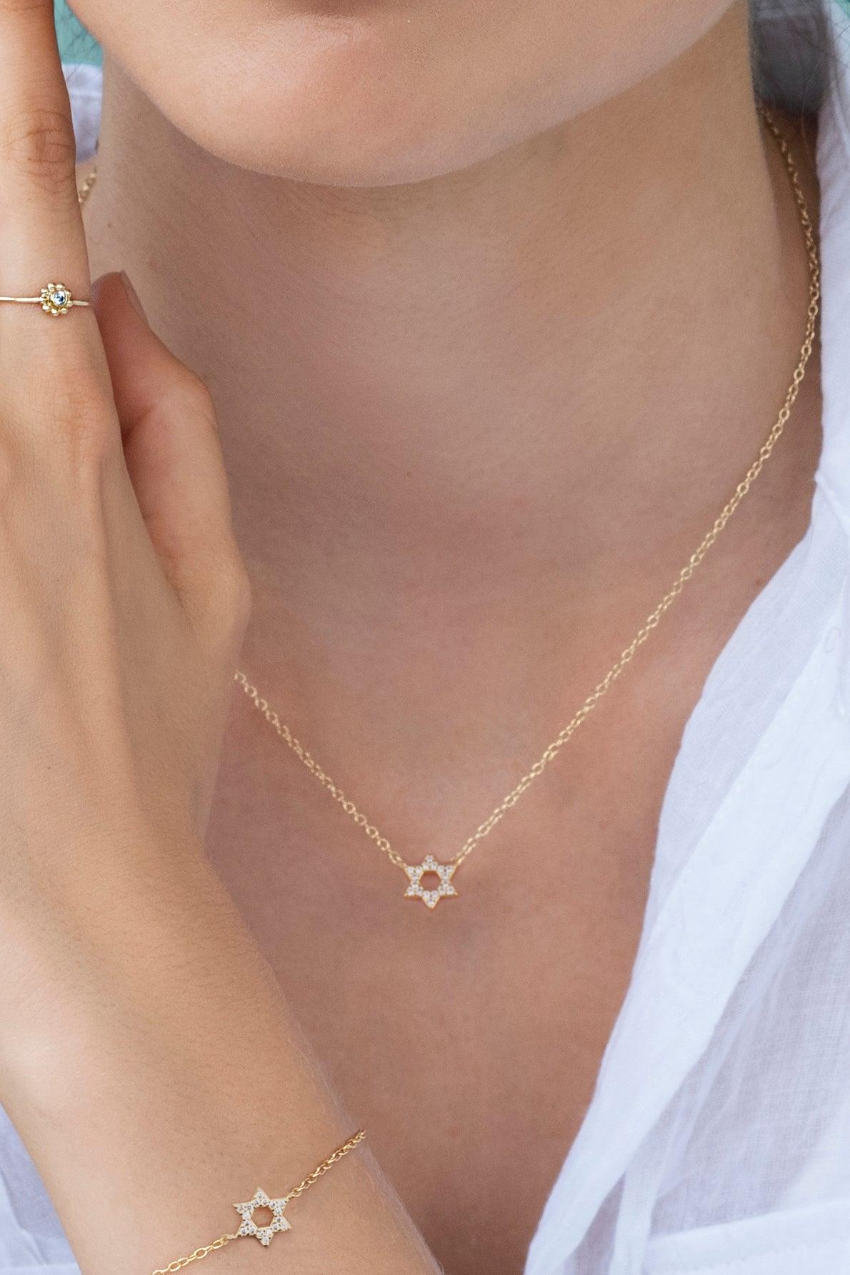 Crystal Set Star of David Necklace