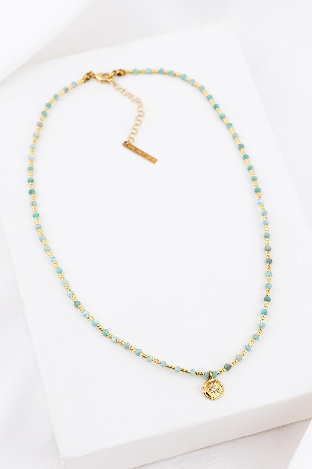 Yara Necklace Gold / 9 aqua