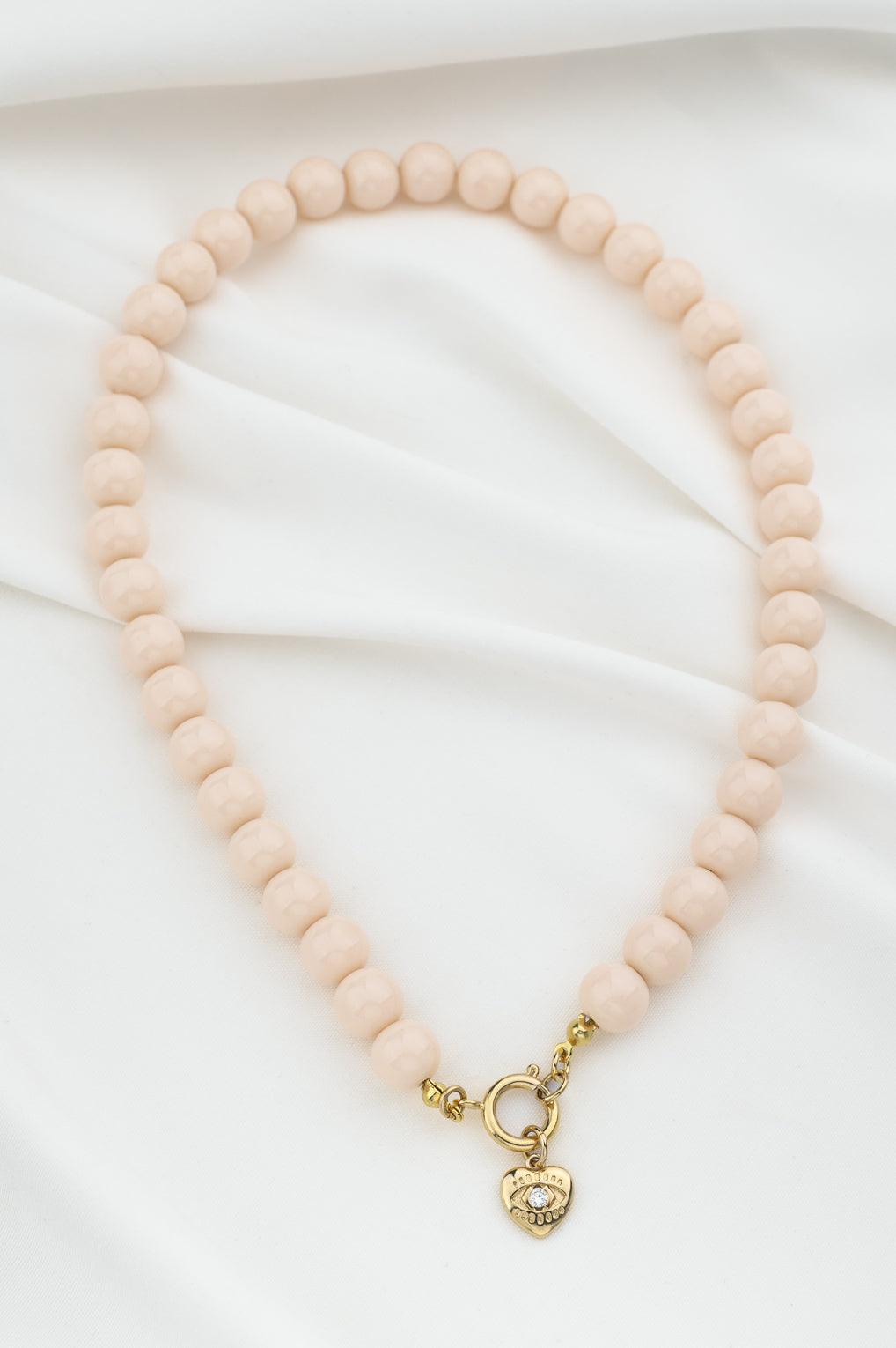 Lara Necklace Gold / 7 light blue / Sun