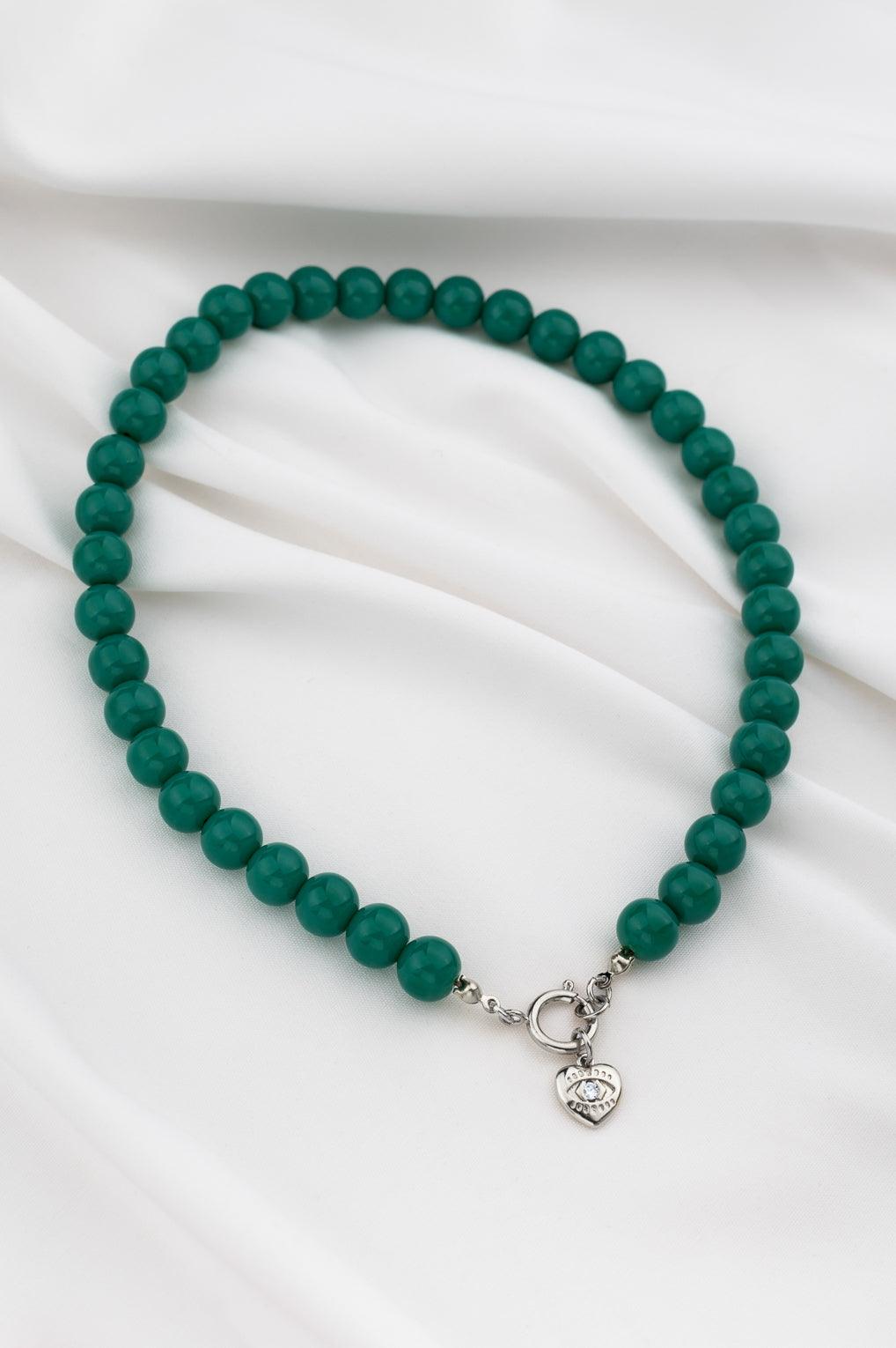 Lara Necklace Gold / 7 light blue / Sun