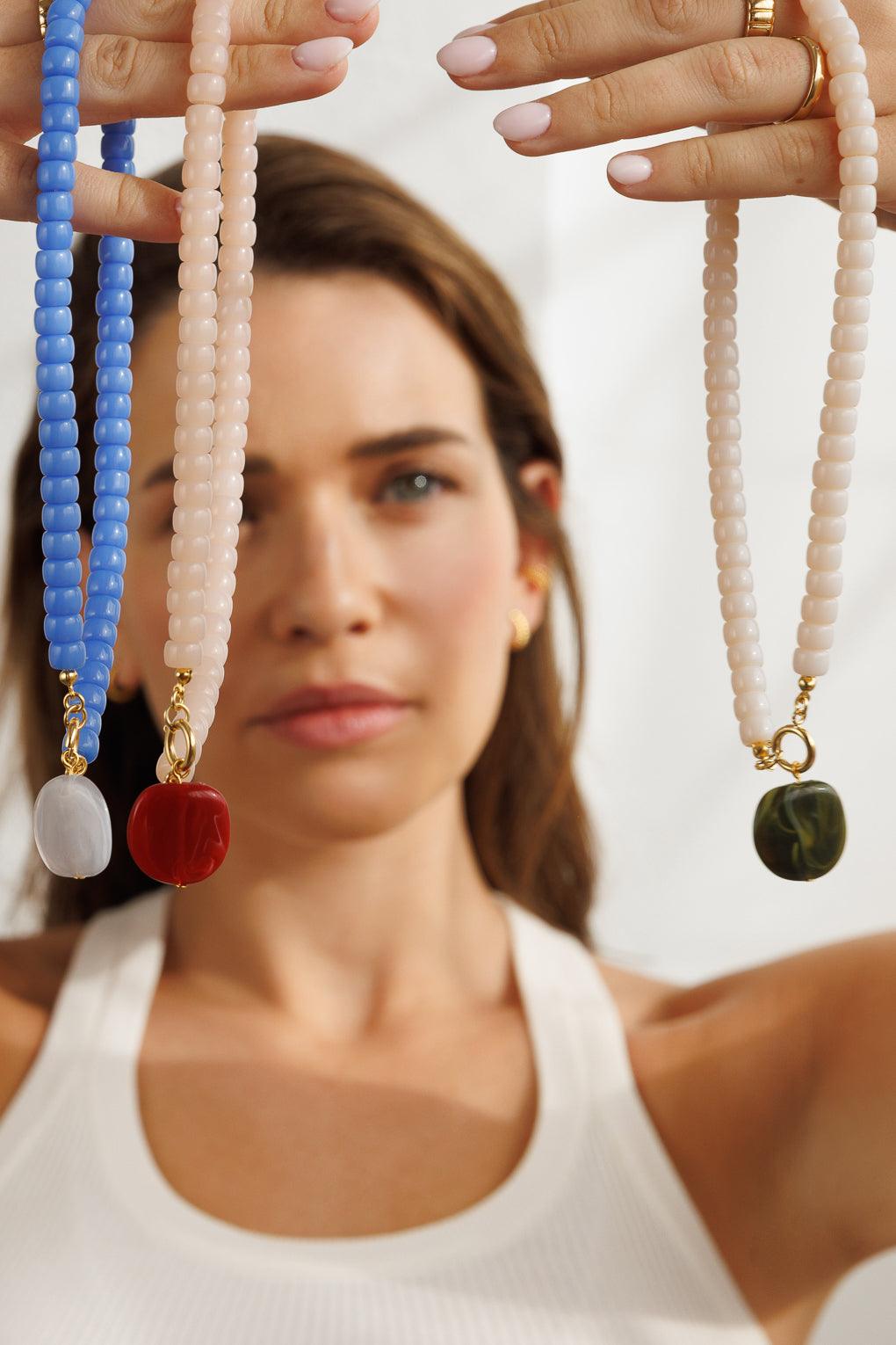 Elise Necklace Gold / 12 green