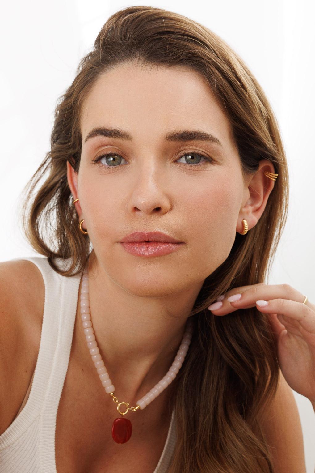 Elise Necklace Gold / 12 green