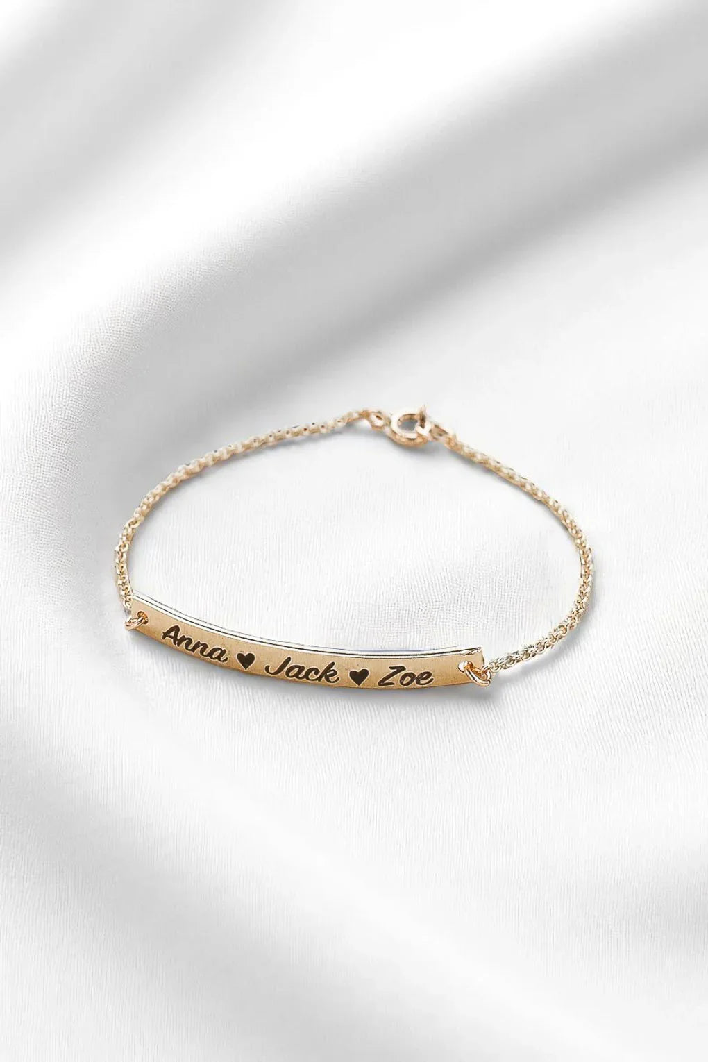 Custom Engraved 14K Gold Bar Bracelet