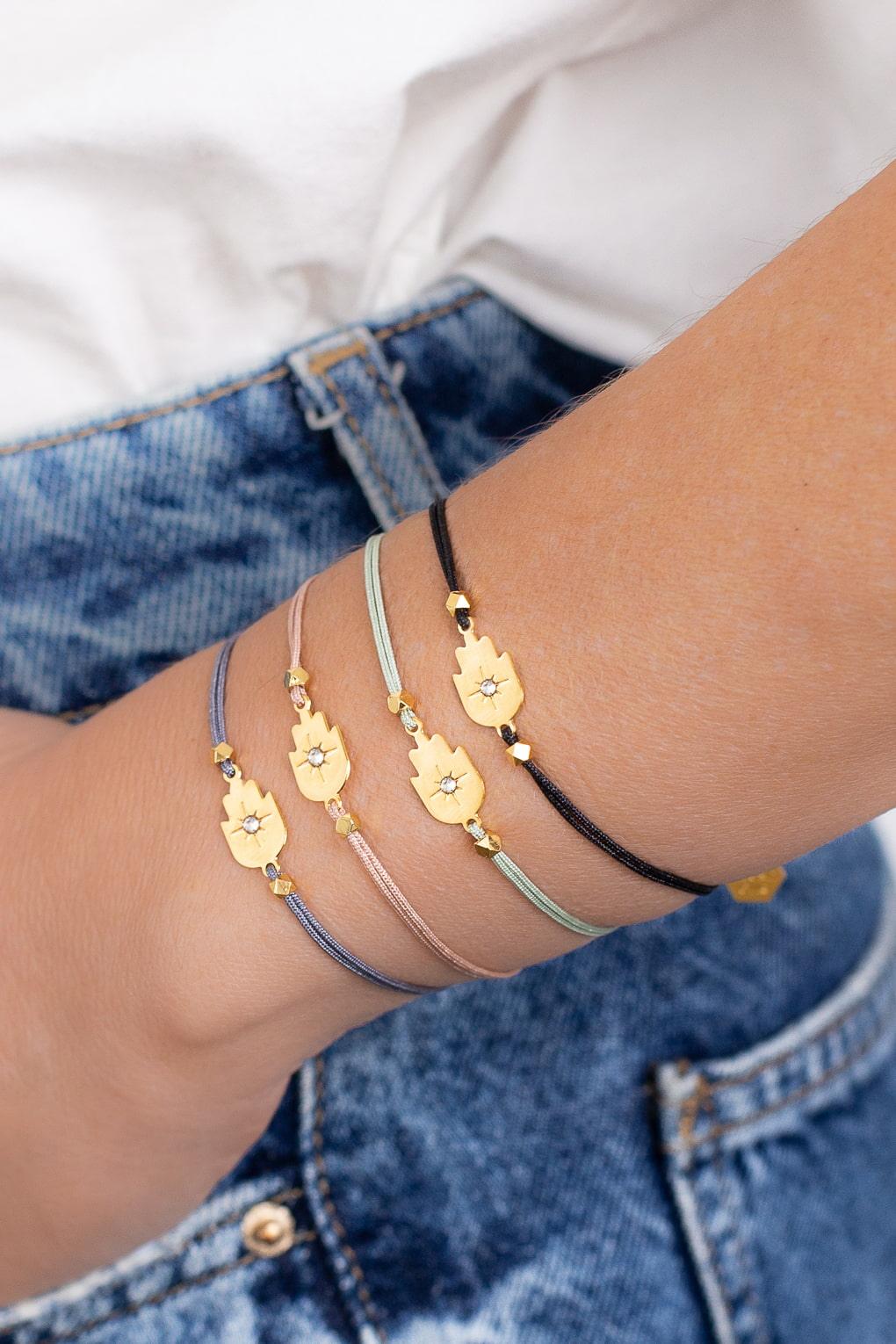 Hamsa on String Bracelet