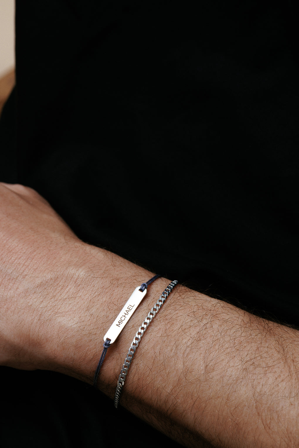 Custom Engraved Bar Bracelet for Men