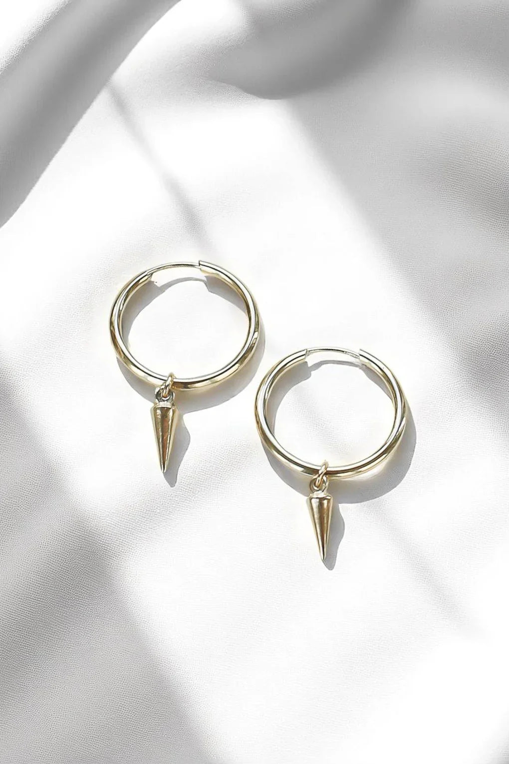 Scott Hoop Earrings with Three Pendants Set in 14K Gold