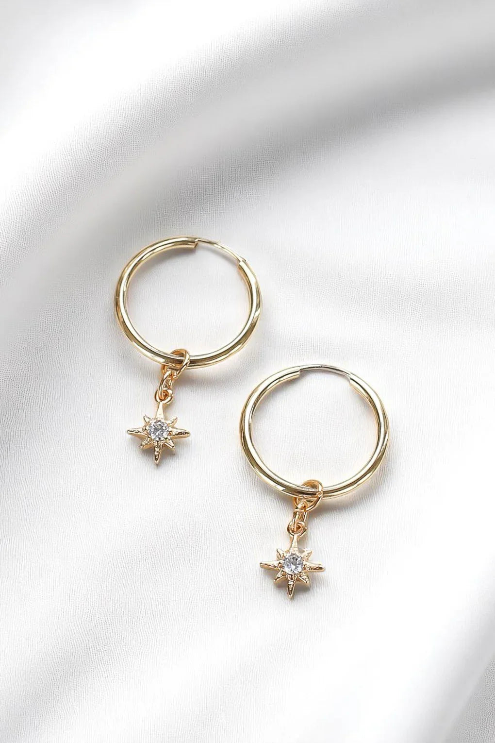 Scott Hoop Earrings with Three Pendants Set in 14K Gold