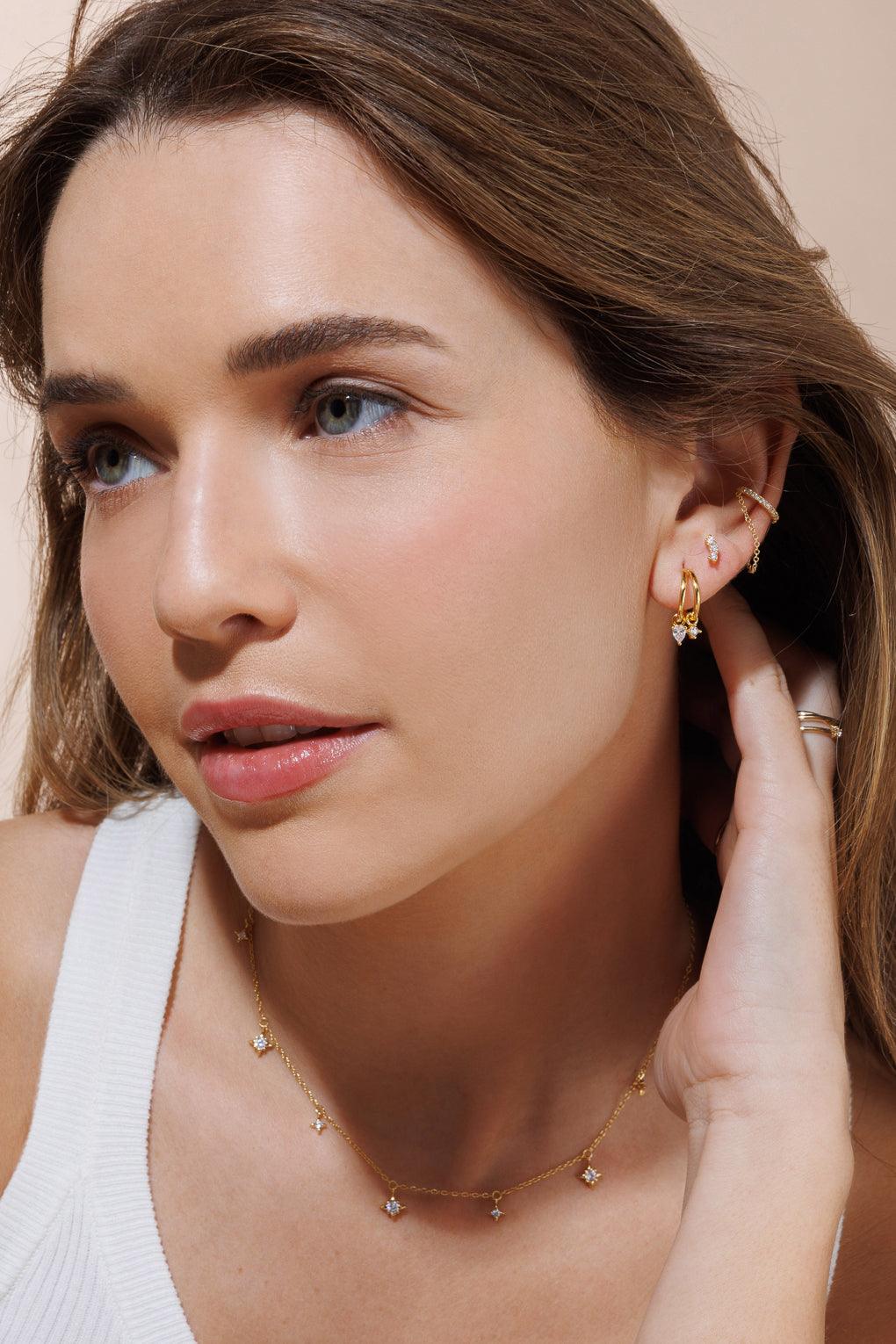 Gia Hoop Earrings Gold / 34 crystal