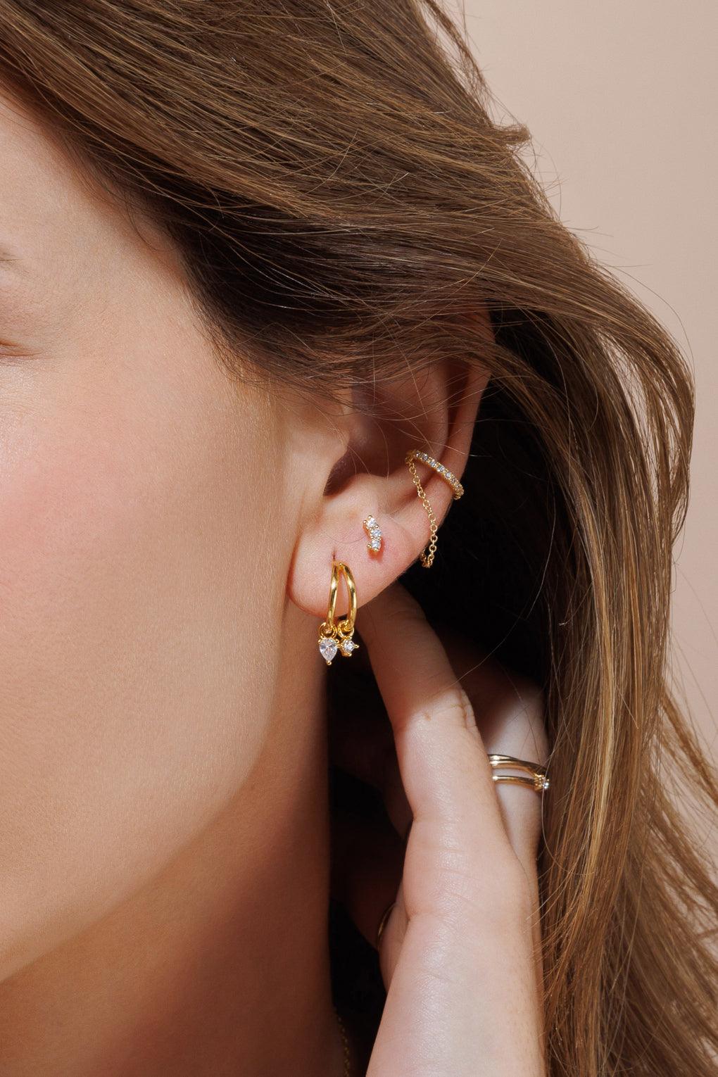 Gia Hoop Earrings Gold / 34 crystal