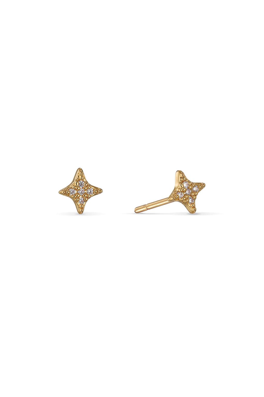 Harper Post Earrings Gold / 34 crystal