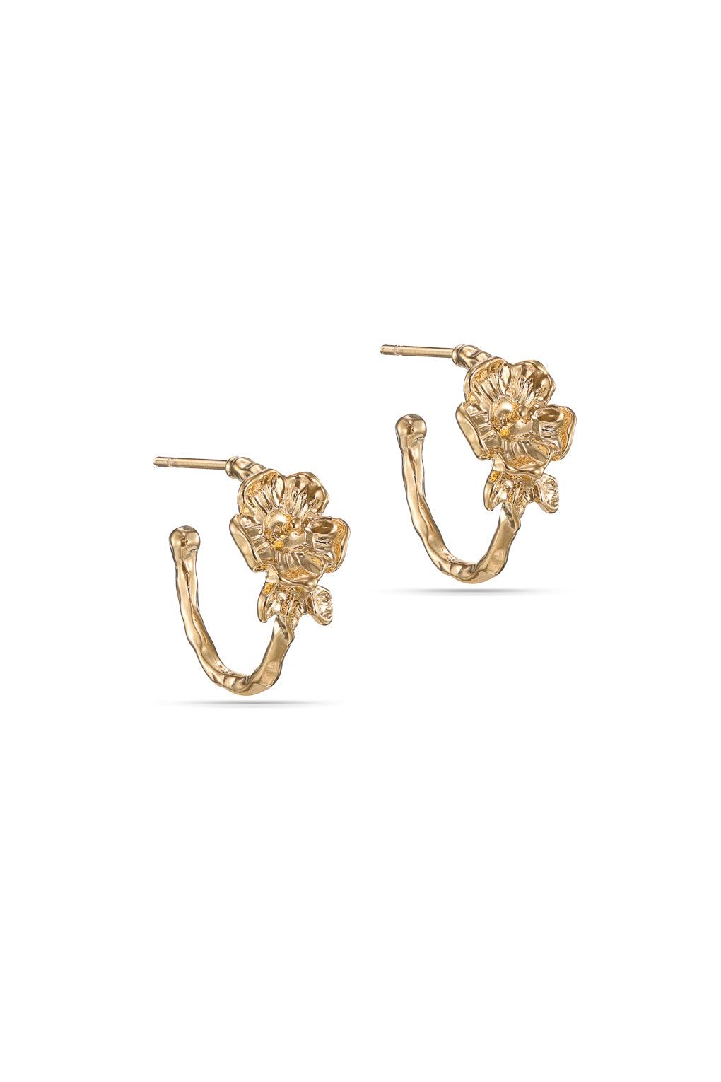 Flora Hoop Earrings Gold