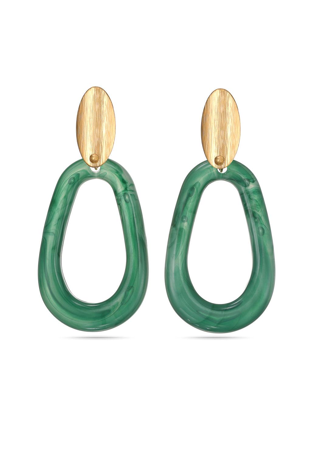 Clara Earrings Gold / 12 green