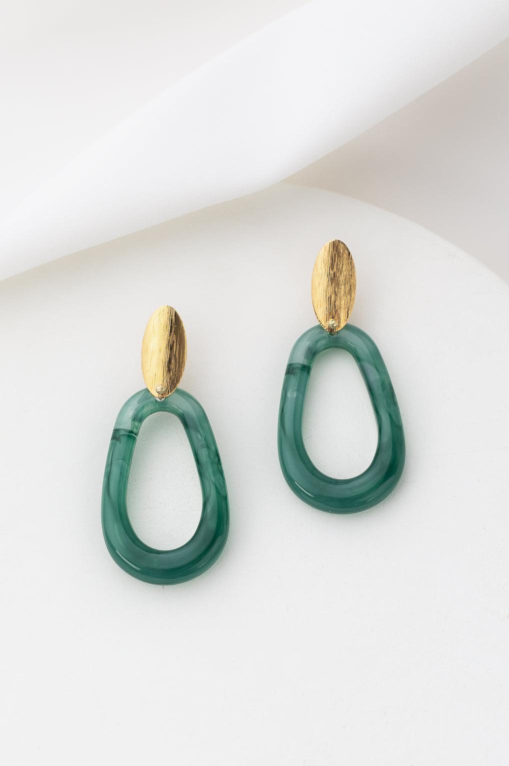 Clara Earrings Gold / 12 green