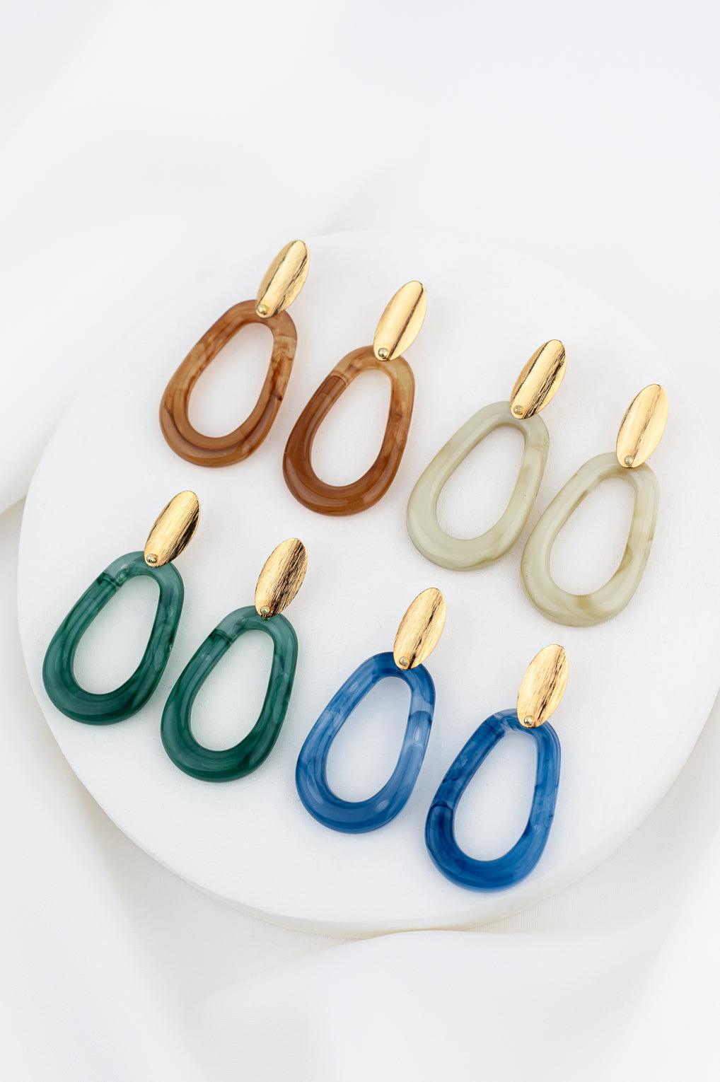 Clara Earrings Gold / 12 green