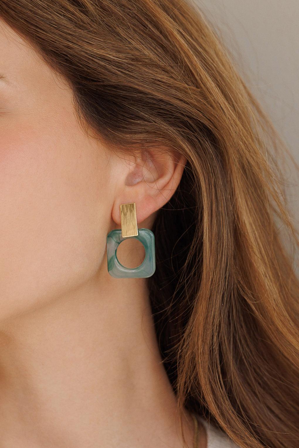 Ava Earrings Gold / 12 green