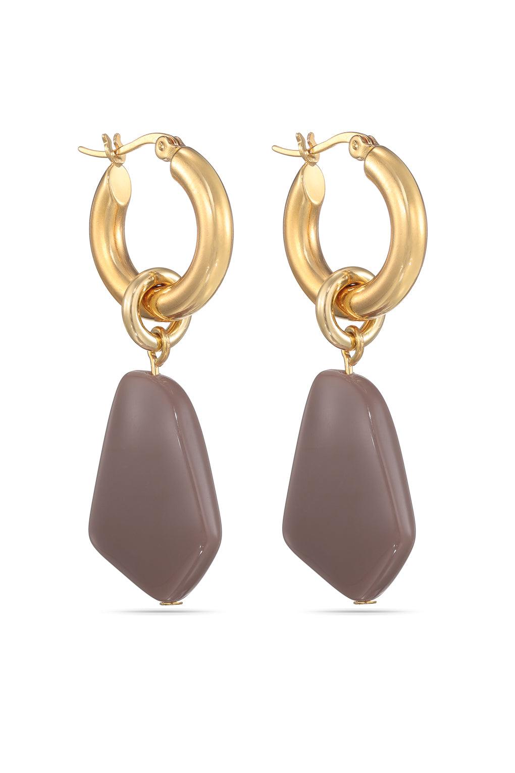 Vera earrings Gold / 16 mocca