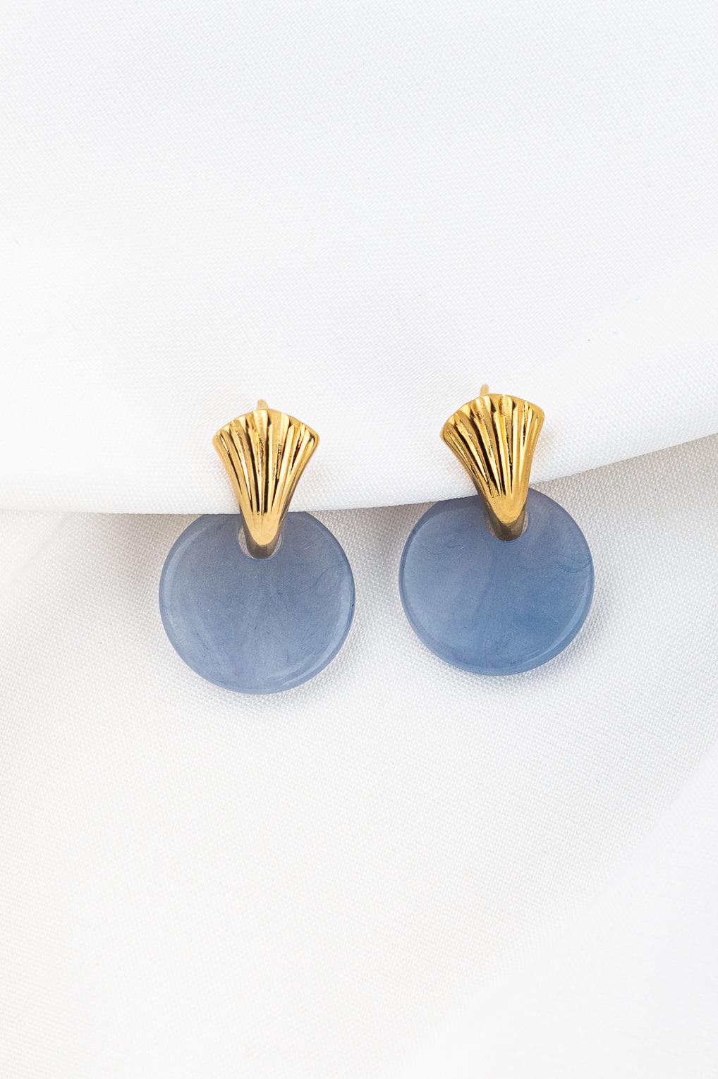 Sylvie Earrings Gold / 9 aqua