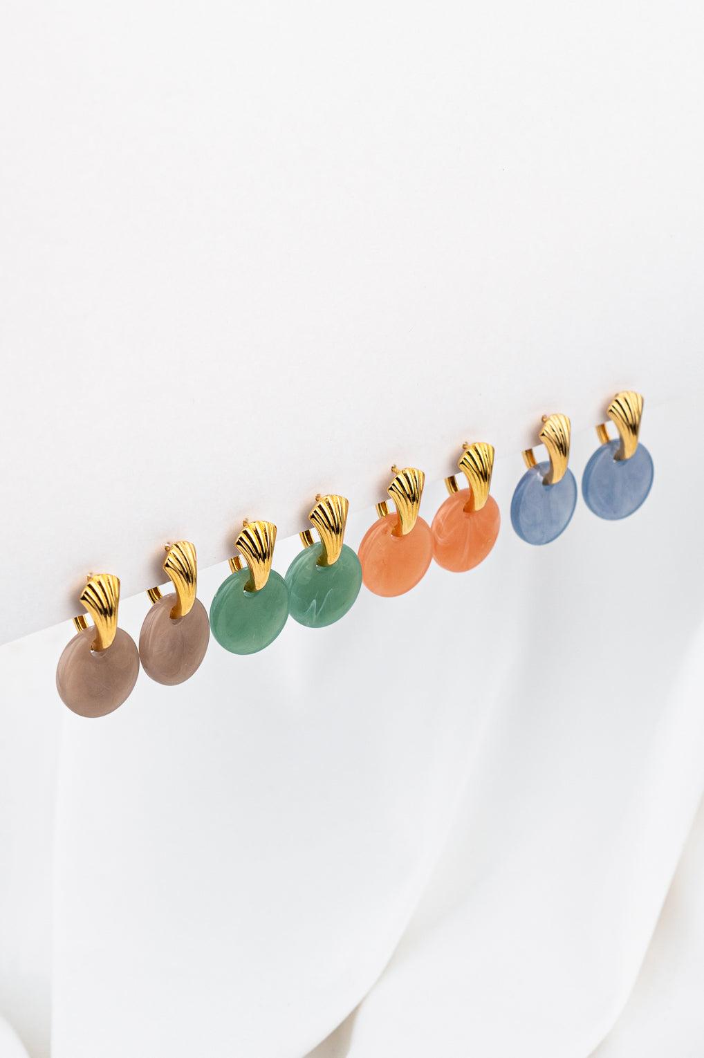 Sylvie Earrings Gold / 9 aqua