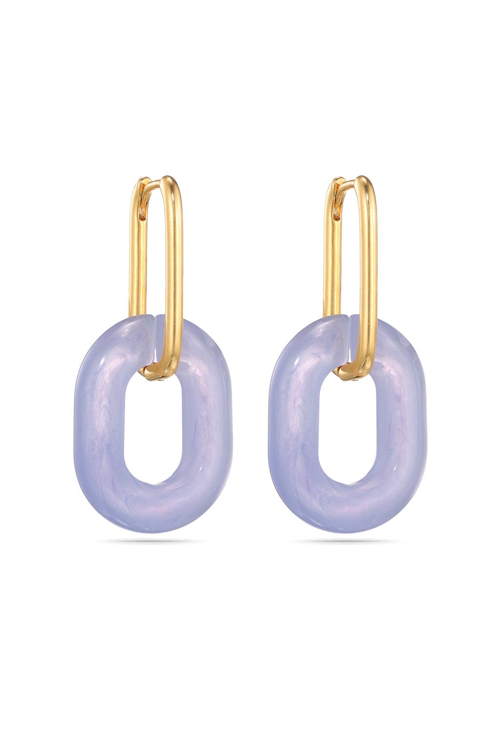 Una Earrings Gold / 7 light blue