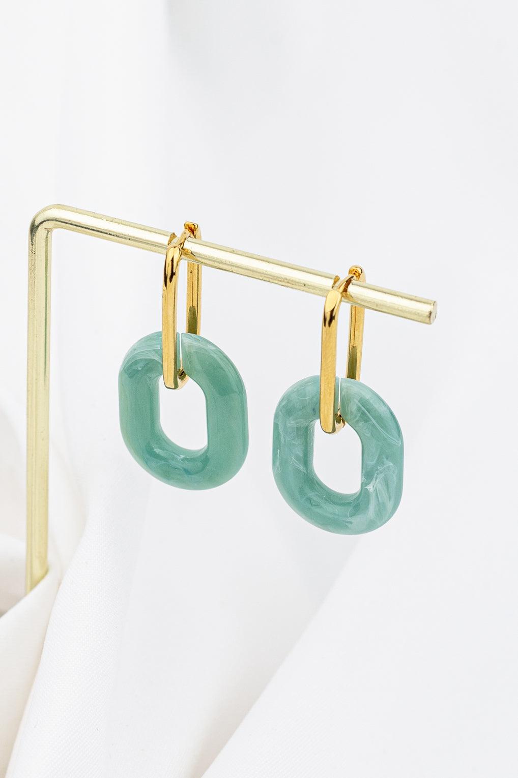 Una Earrings Gold / 7 light blue
