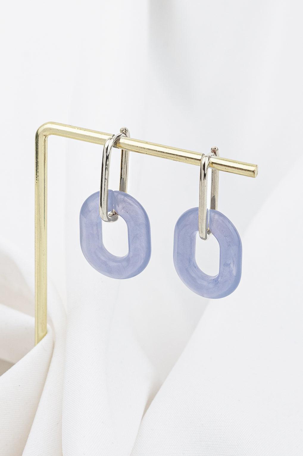 Una Earrings Gold / 7 light blue