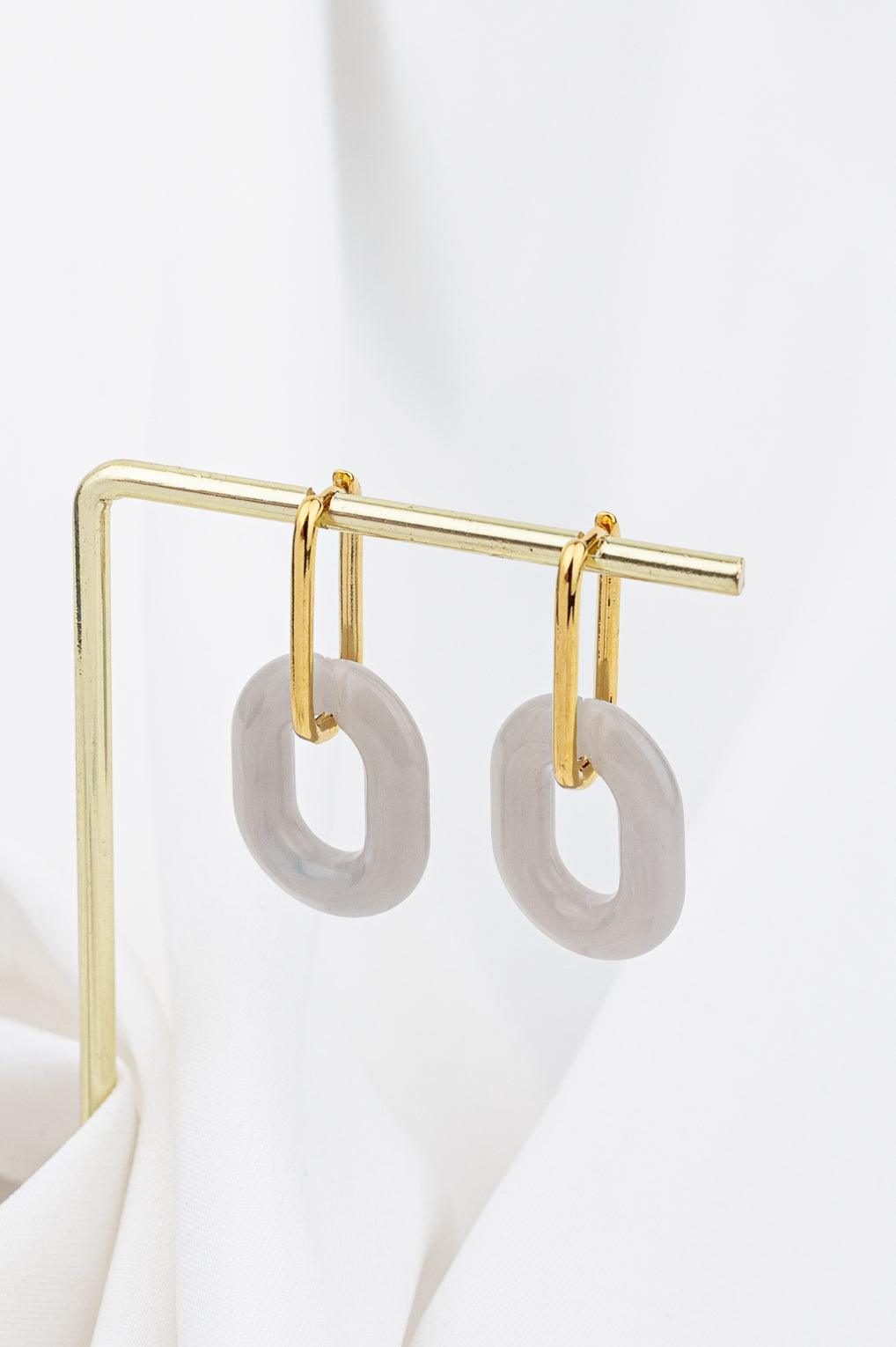 Una Earrings Gold / 7 light blue