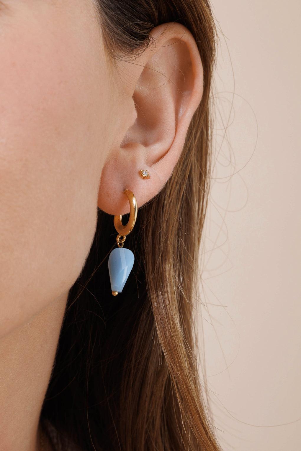 Olivia Earrings Gold / 7 light blue