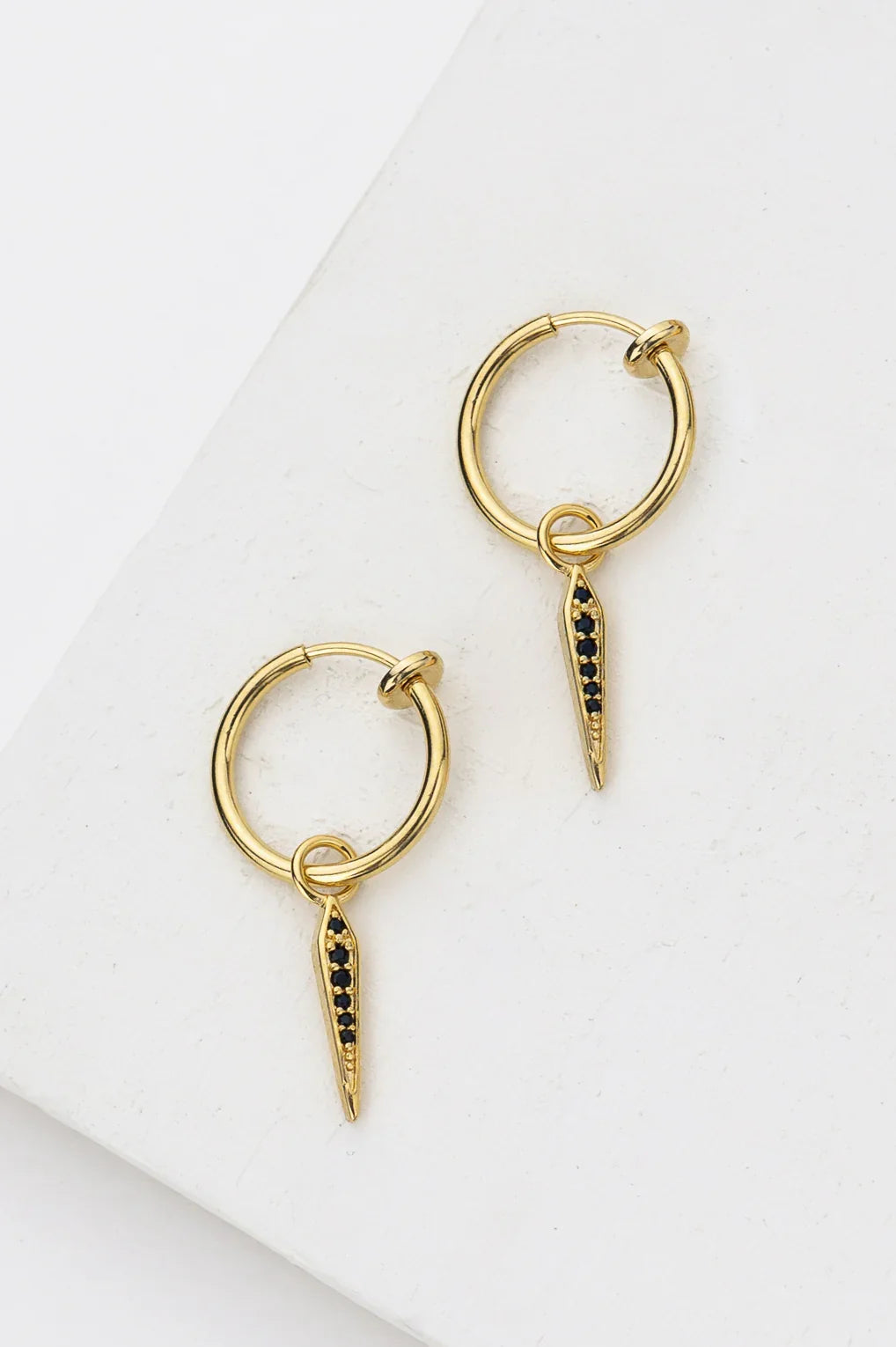 Lexy Clip-On Hoop Earrings Gold / 1 black