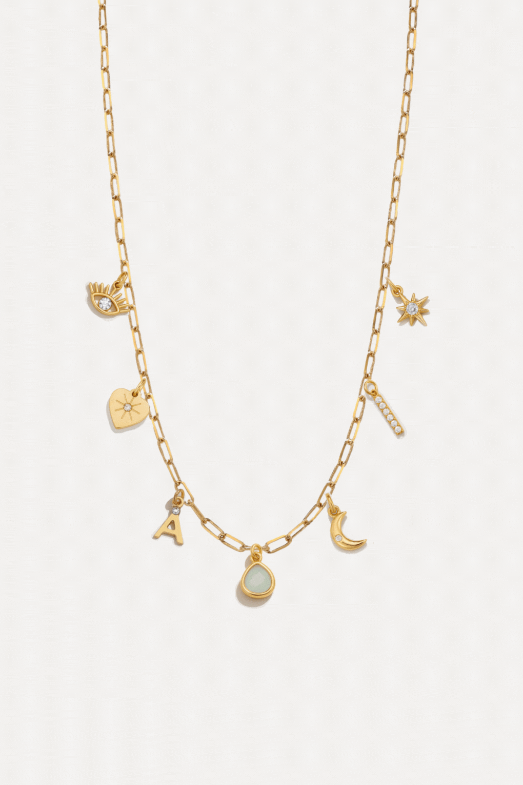 トップス HELIX LOGO CHARM NYLON SET UP Charm Necklace - Small Paperclip Chain