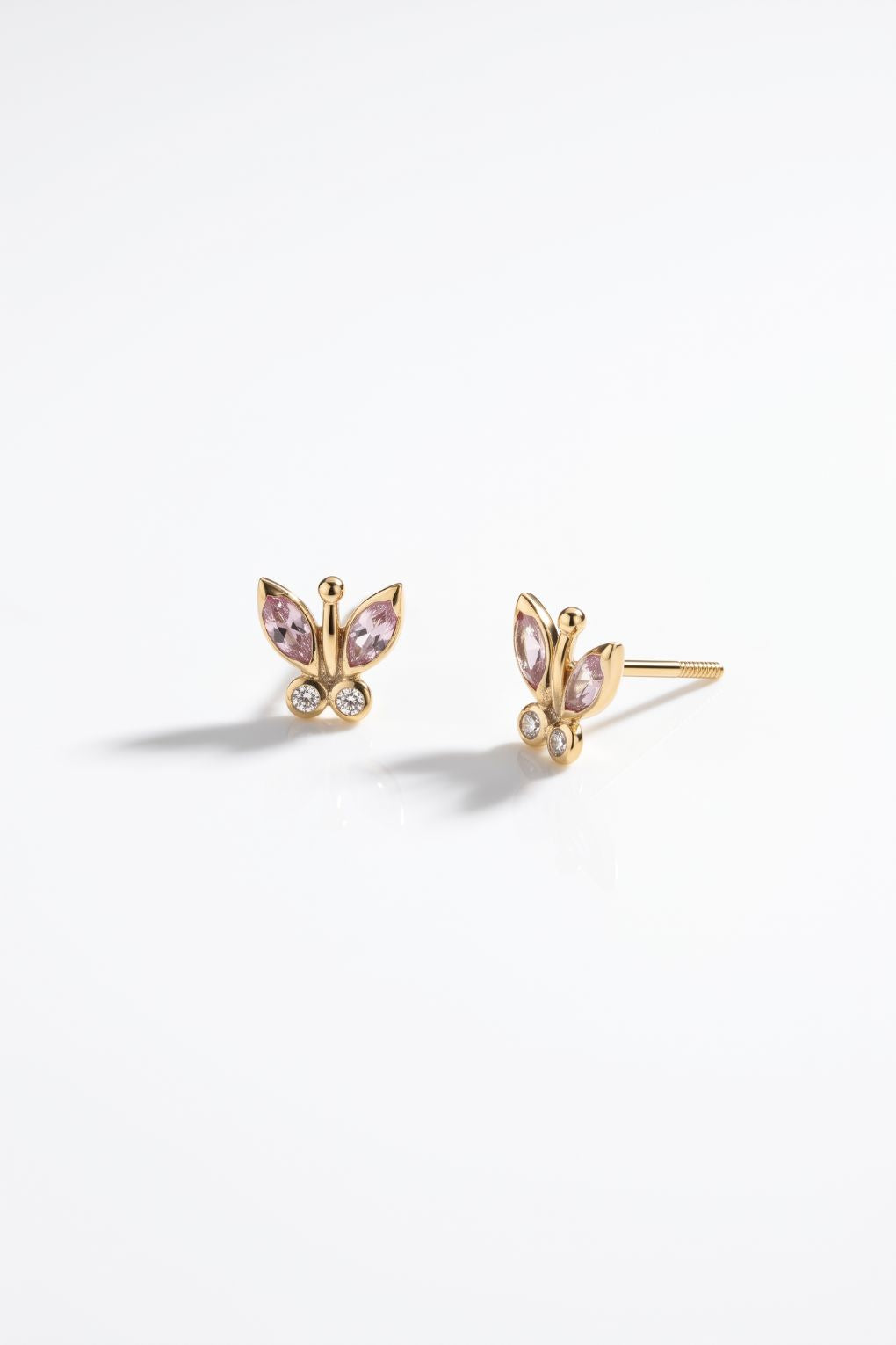 14K gold Butterfly earrings for girls
