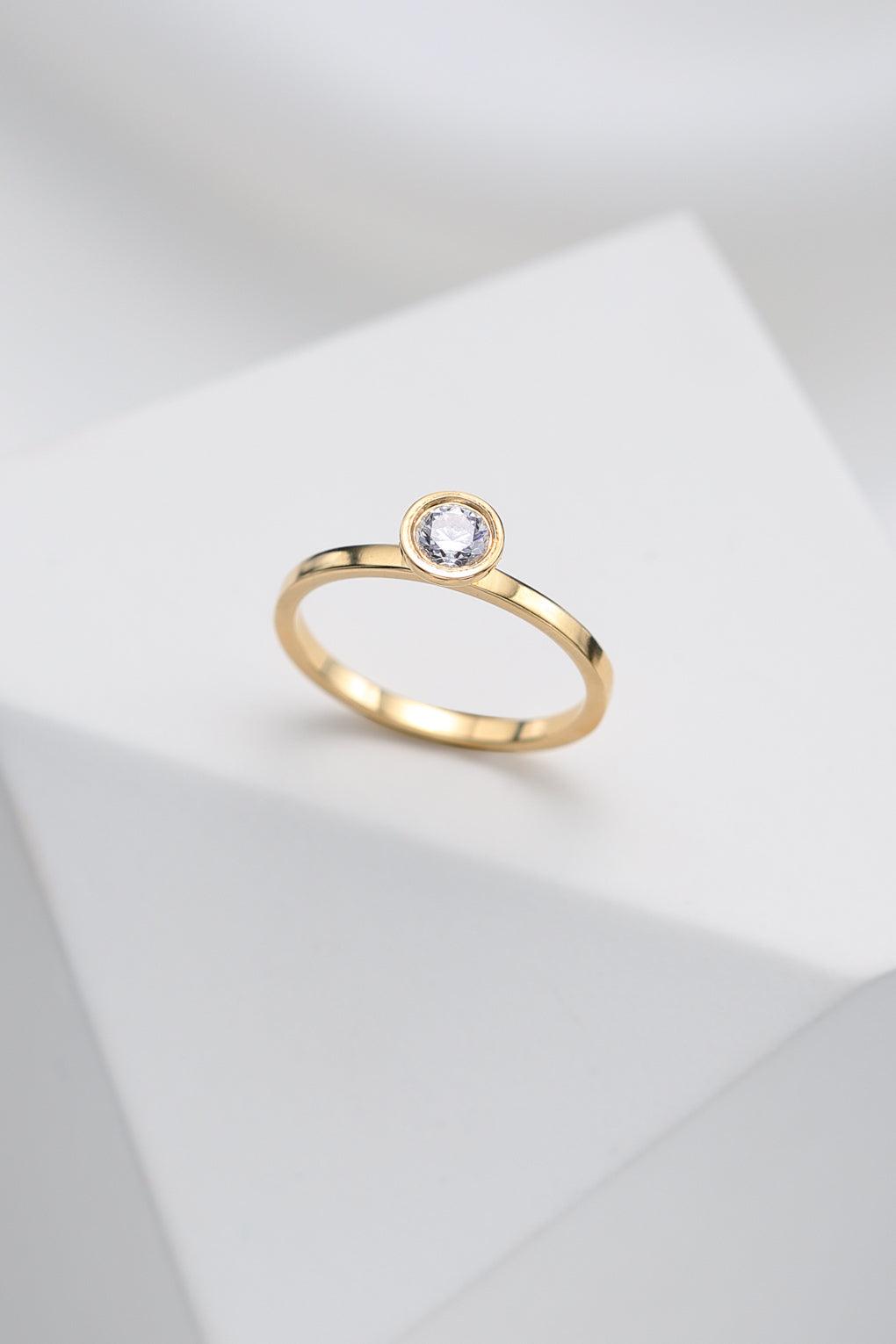 14K Large Gold Diamond Cone Ring