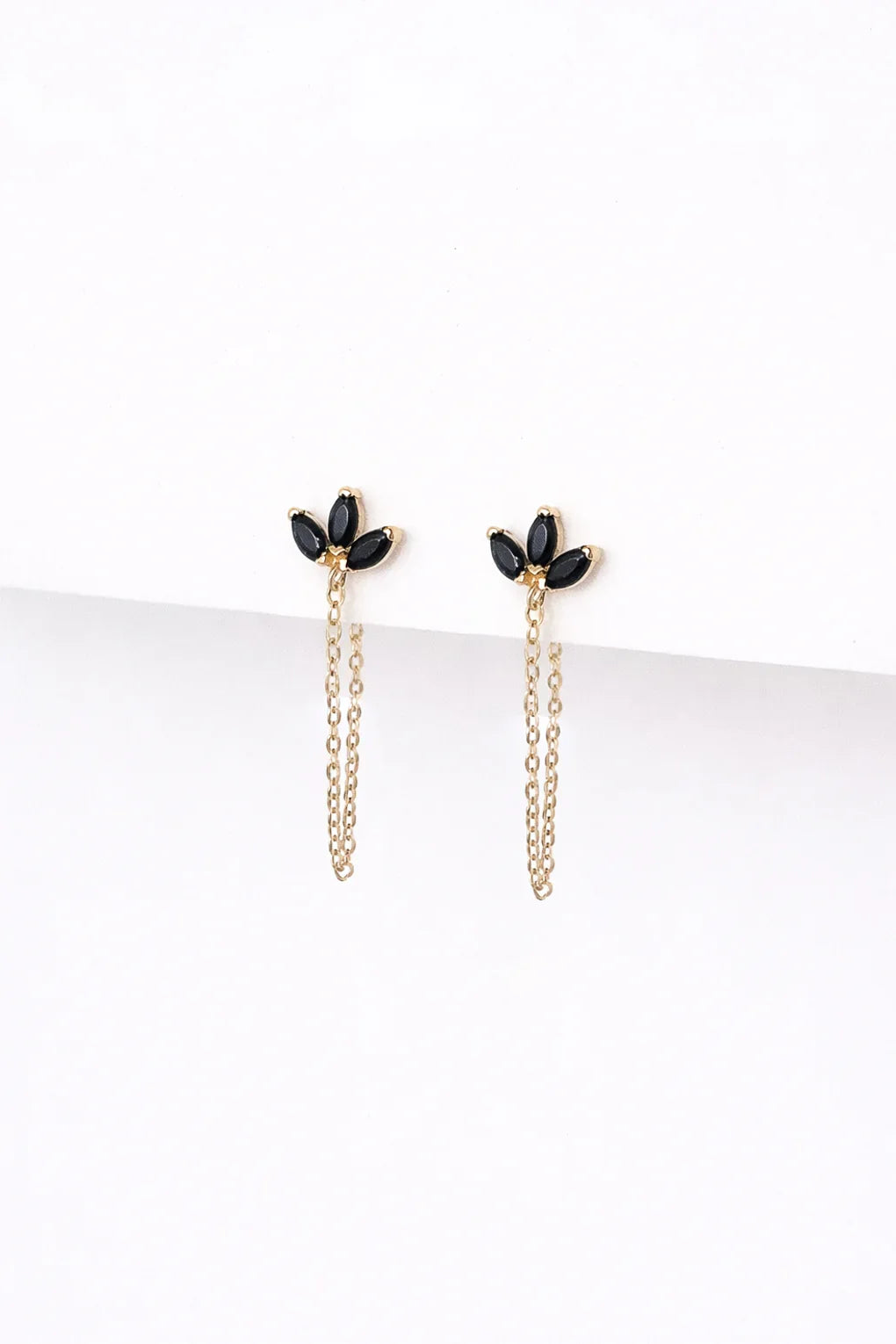 Lotus ear jackets in 14K gold