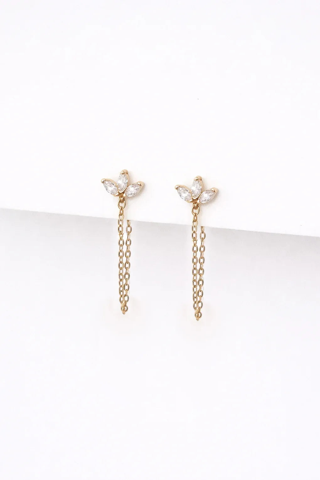 Lotus ear jackets in 14K gold