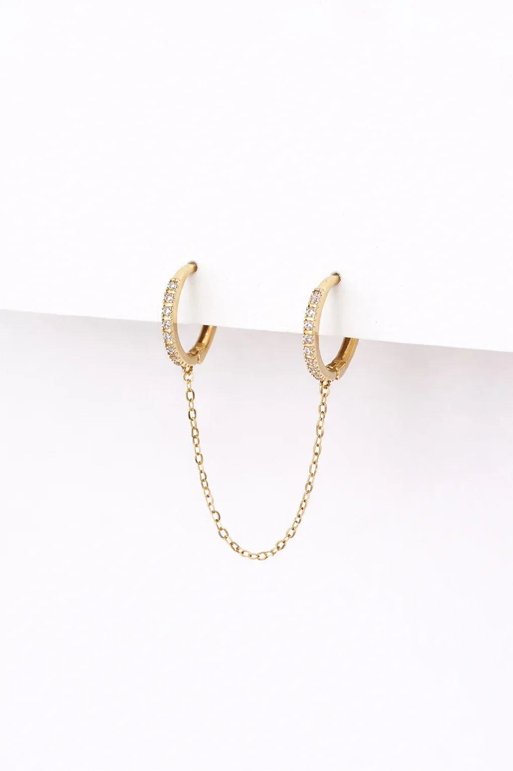 Double Byron earring in 14K gold