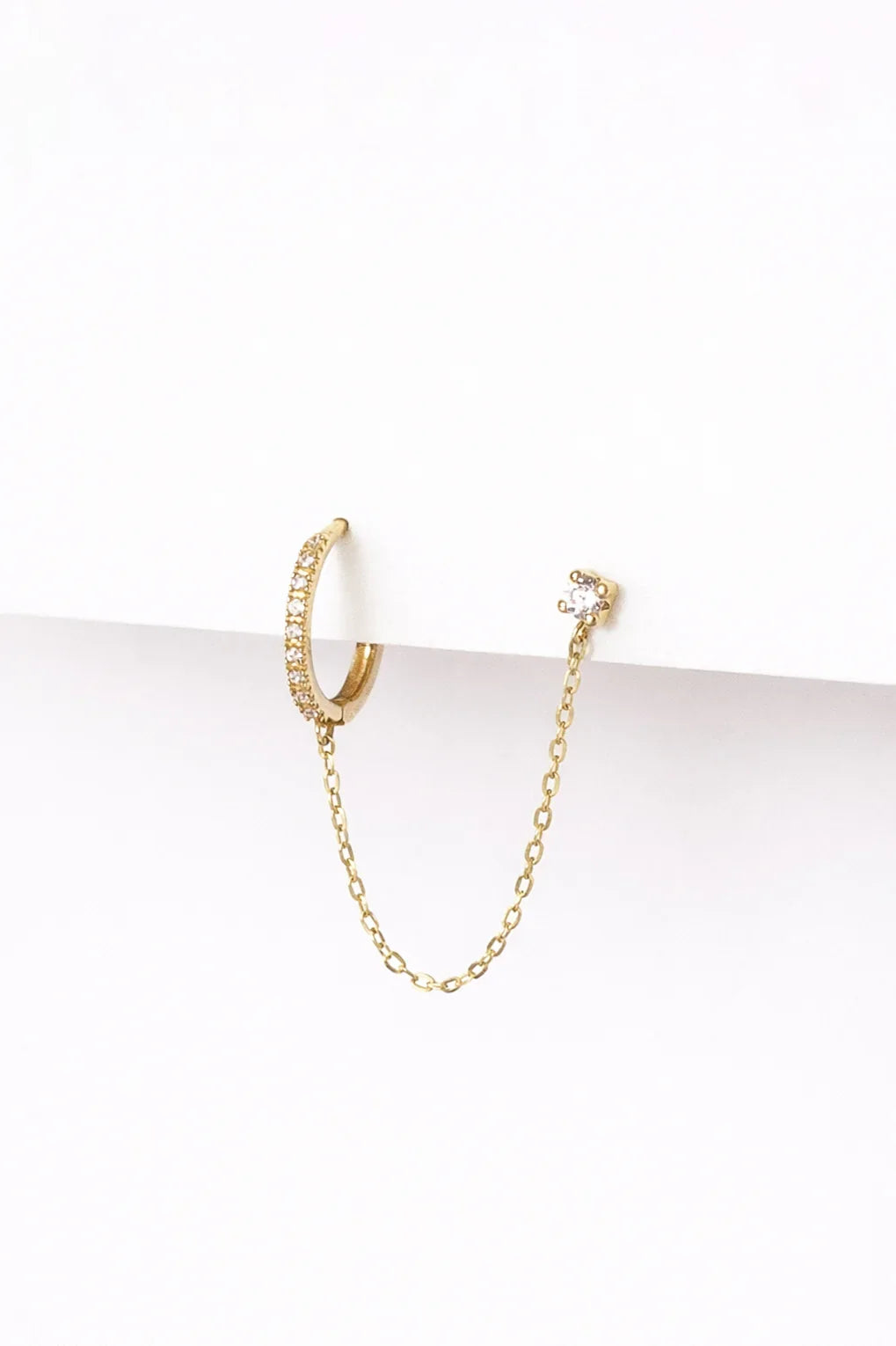 Double Tyler earring in 14K gold