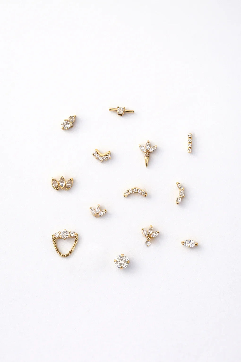 Lotus post earrings in 14K gold