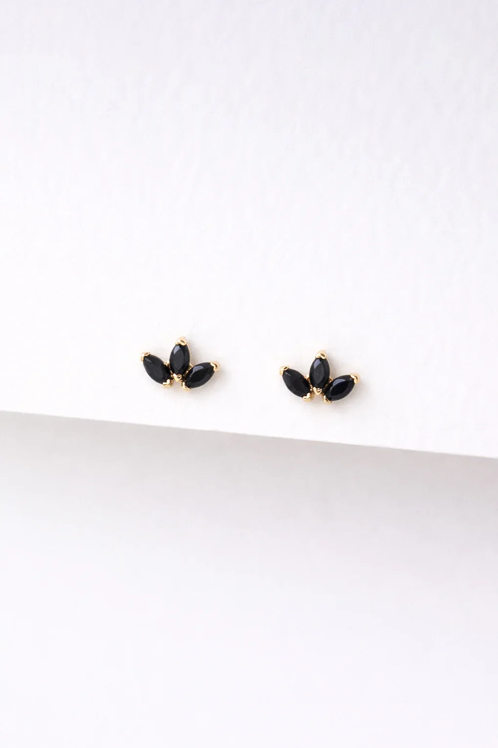 Lotus post earrings in 14K gold