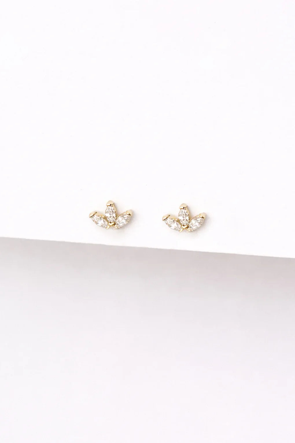 Lotus post earrings in 14K gold