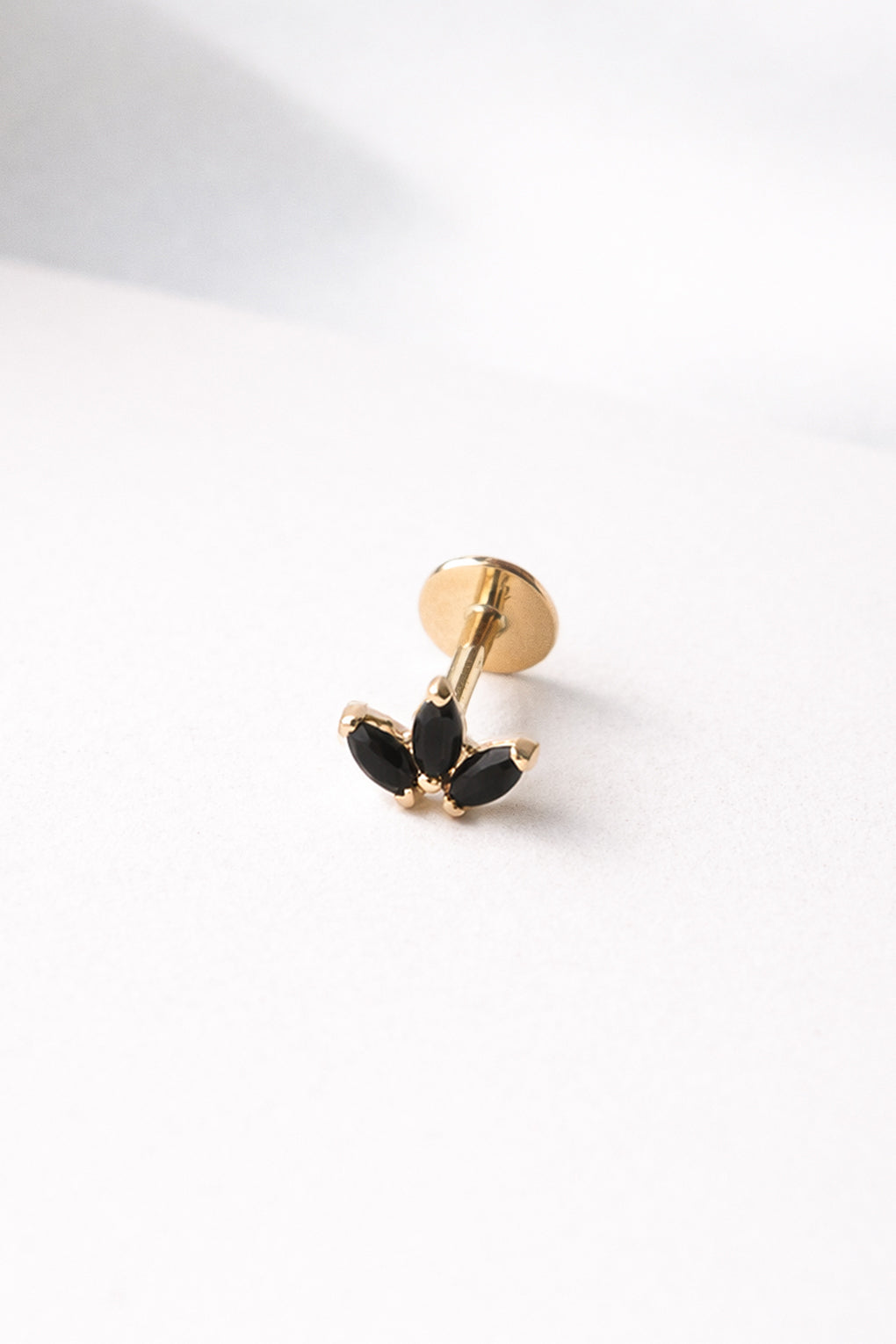 Lotus piercing earring in 14K gold