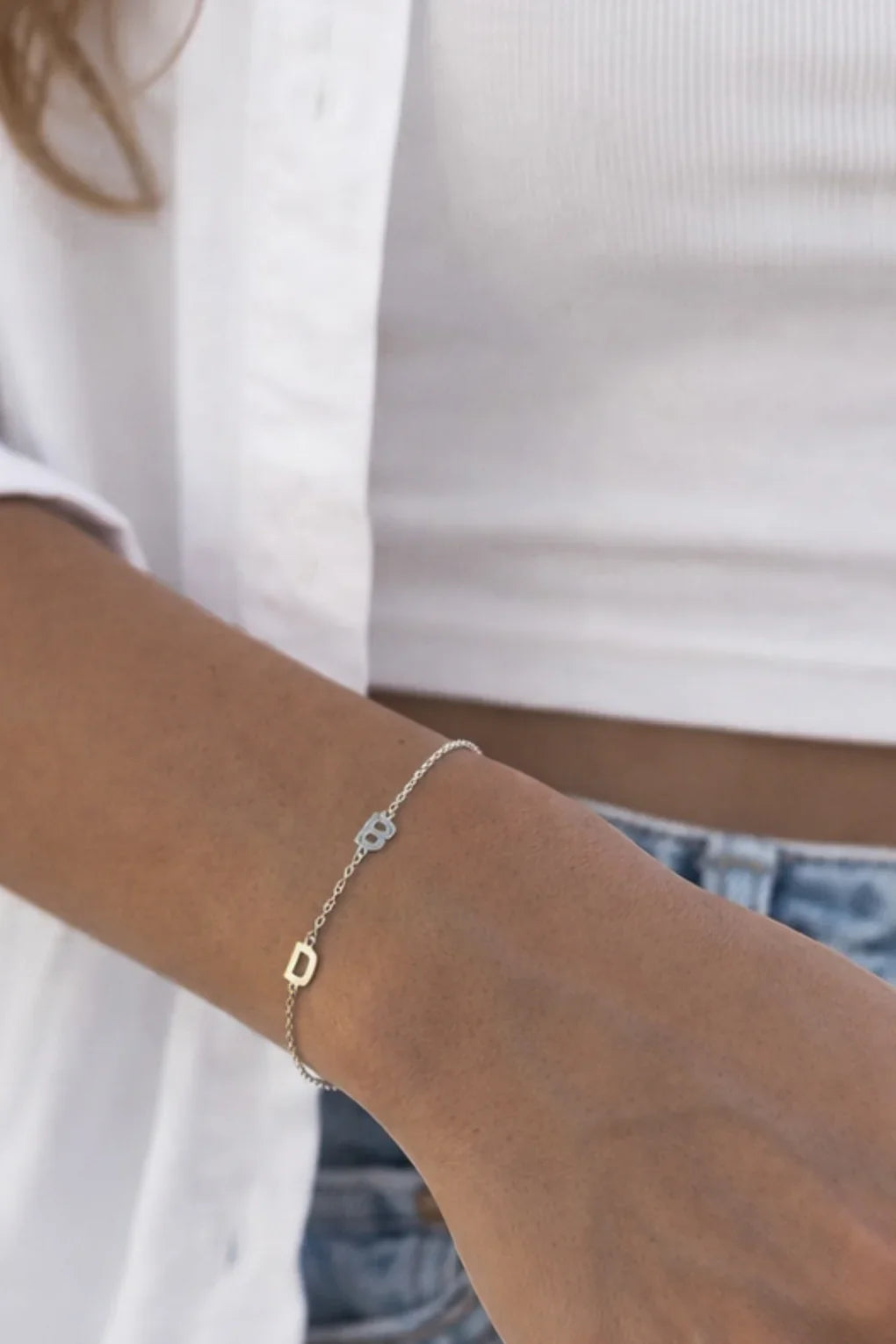 Sterling Silver 925 Initial Bracelet