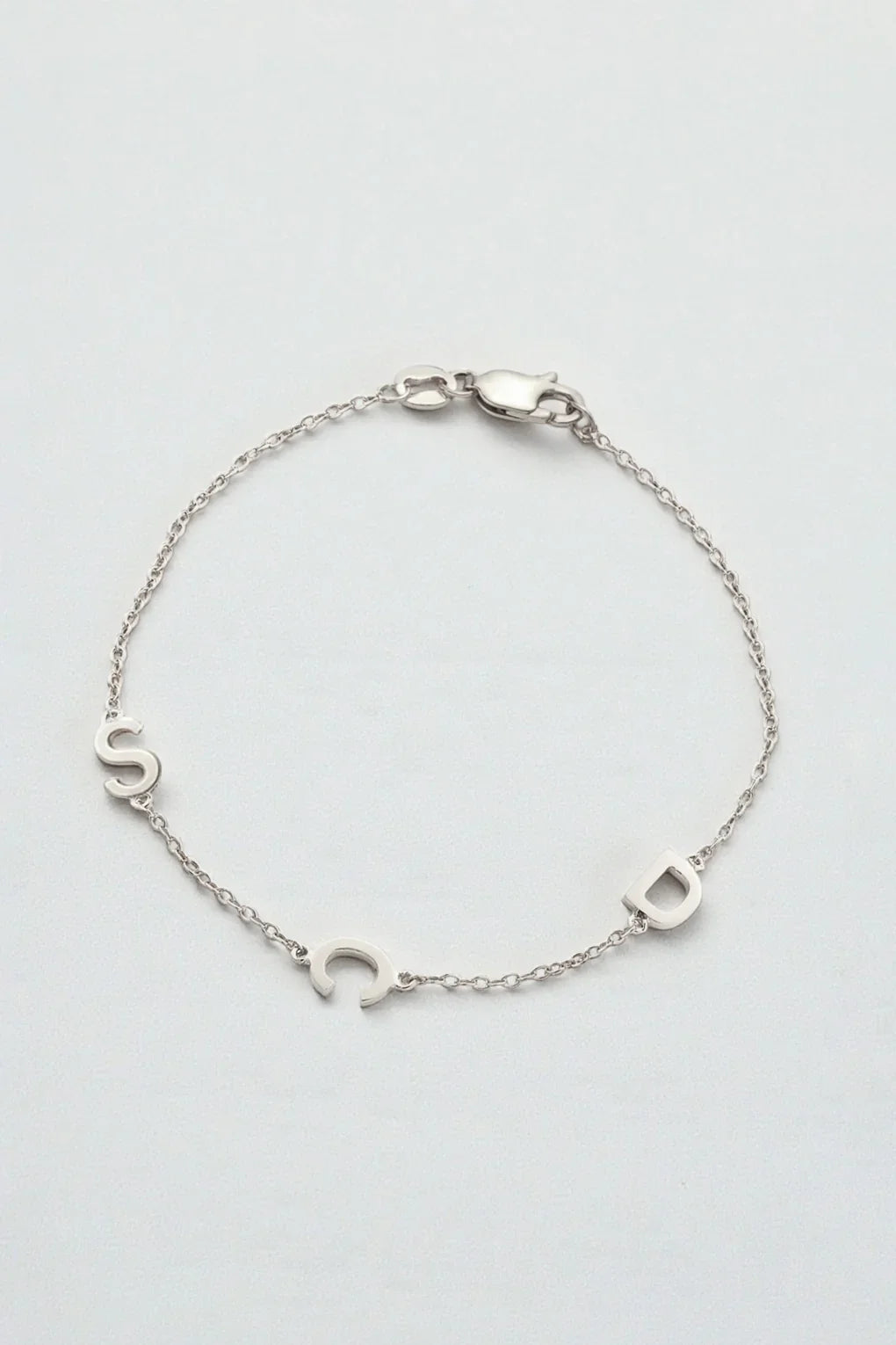Sterling Silver 925 Initial Bracelet