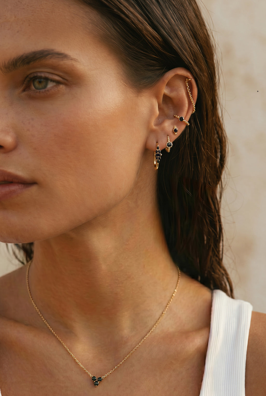 Serena hoop earrings in 14K gold