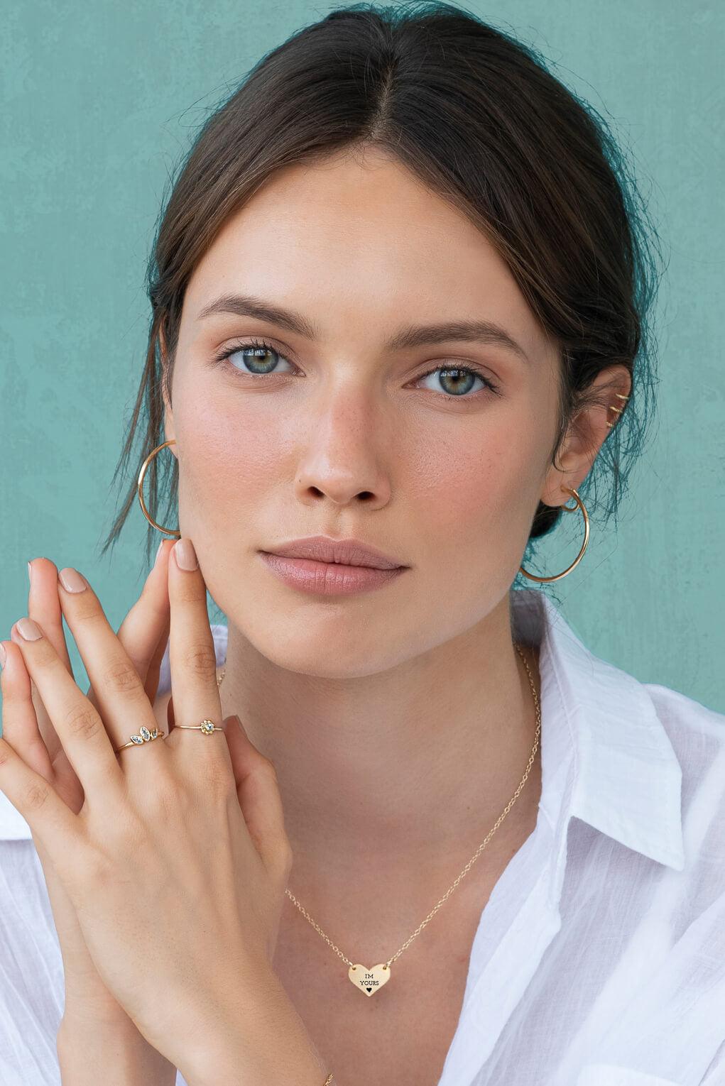 Custom Engraved 14K Gold Heart Necklace