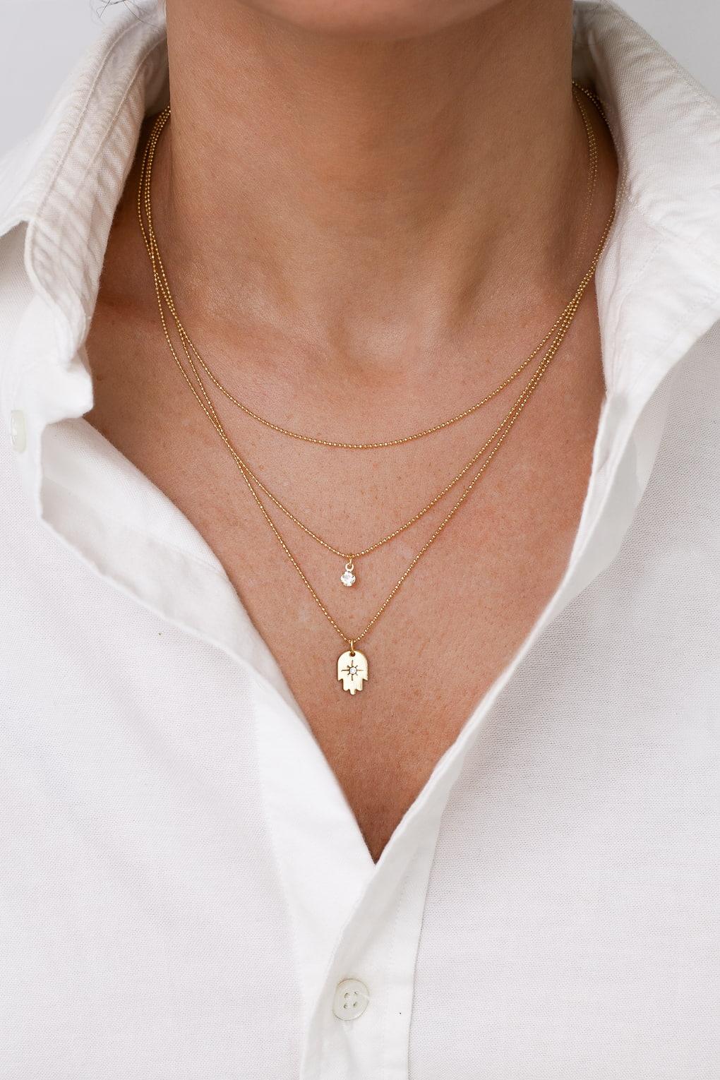 3 Layered Hamsa Necklace