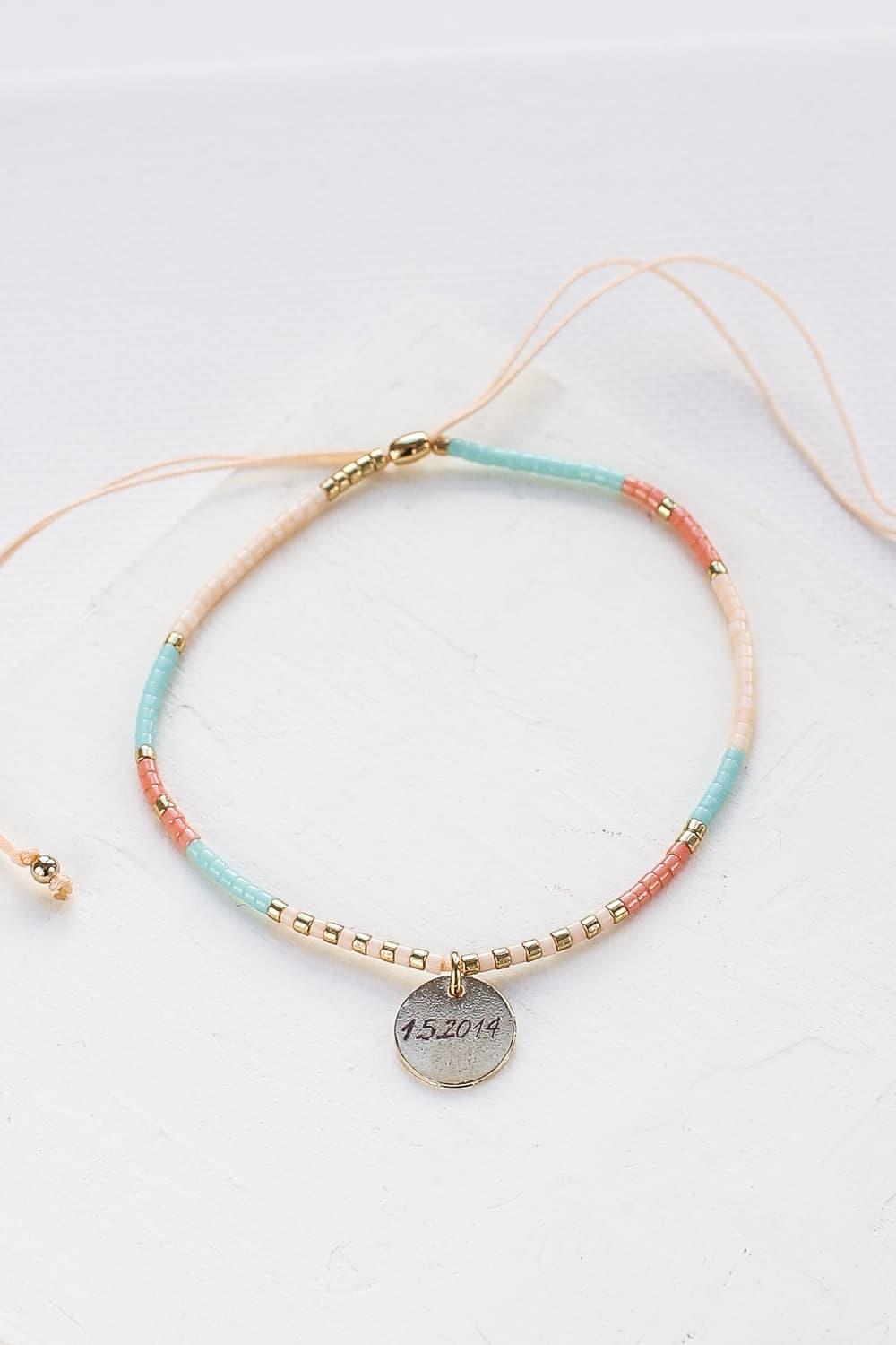 Custom Engraved Beads Bracelet