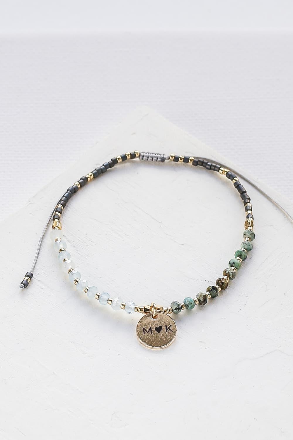 Custom Engraved Stones Bracelet