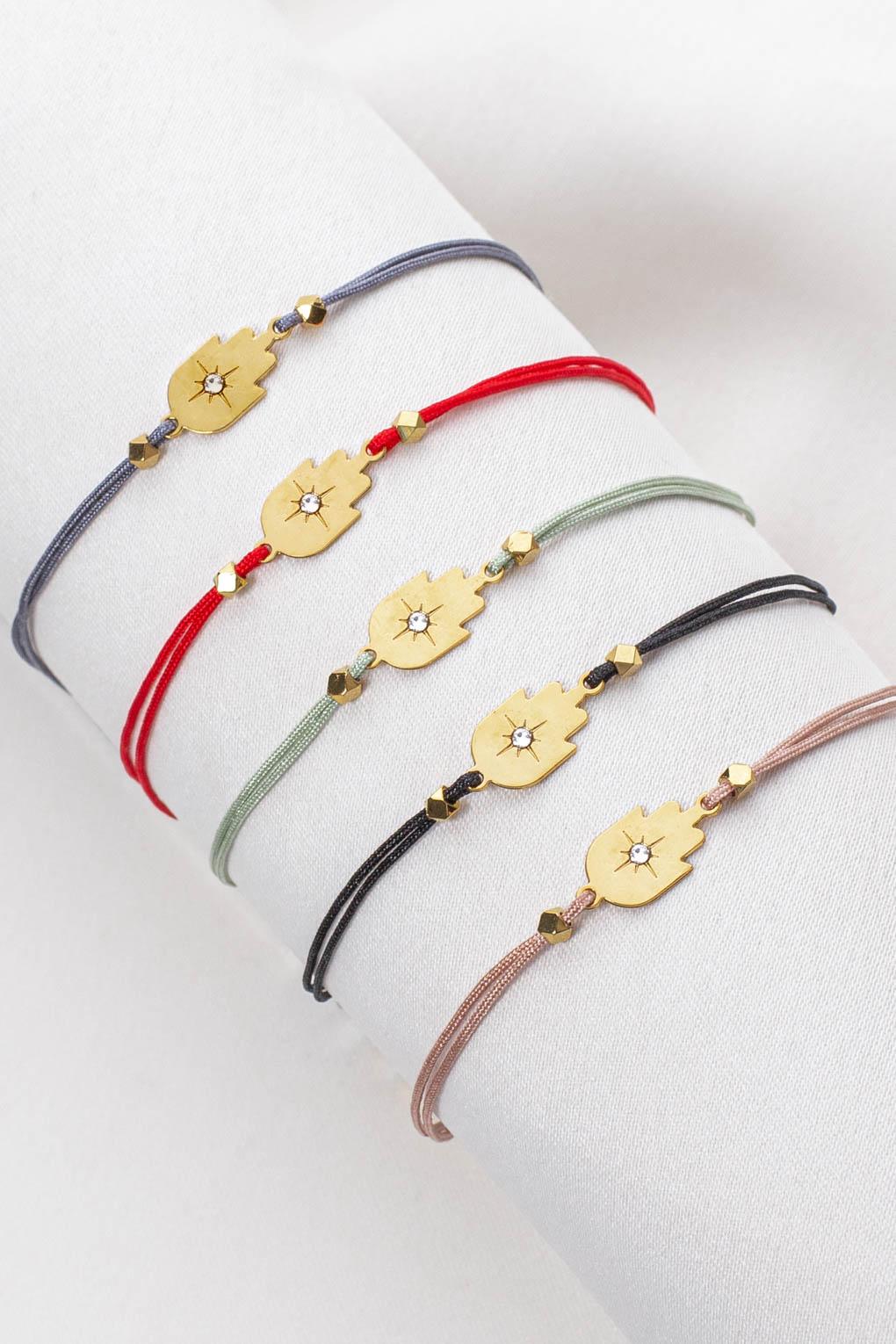 Hamsa on String Bracelet