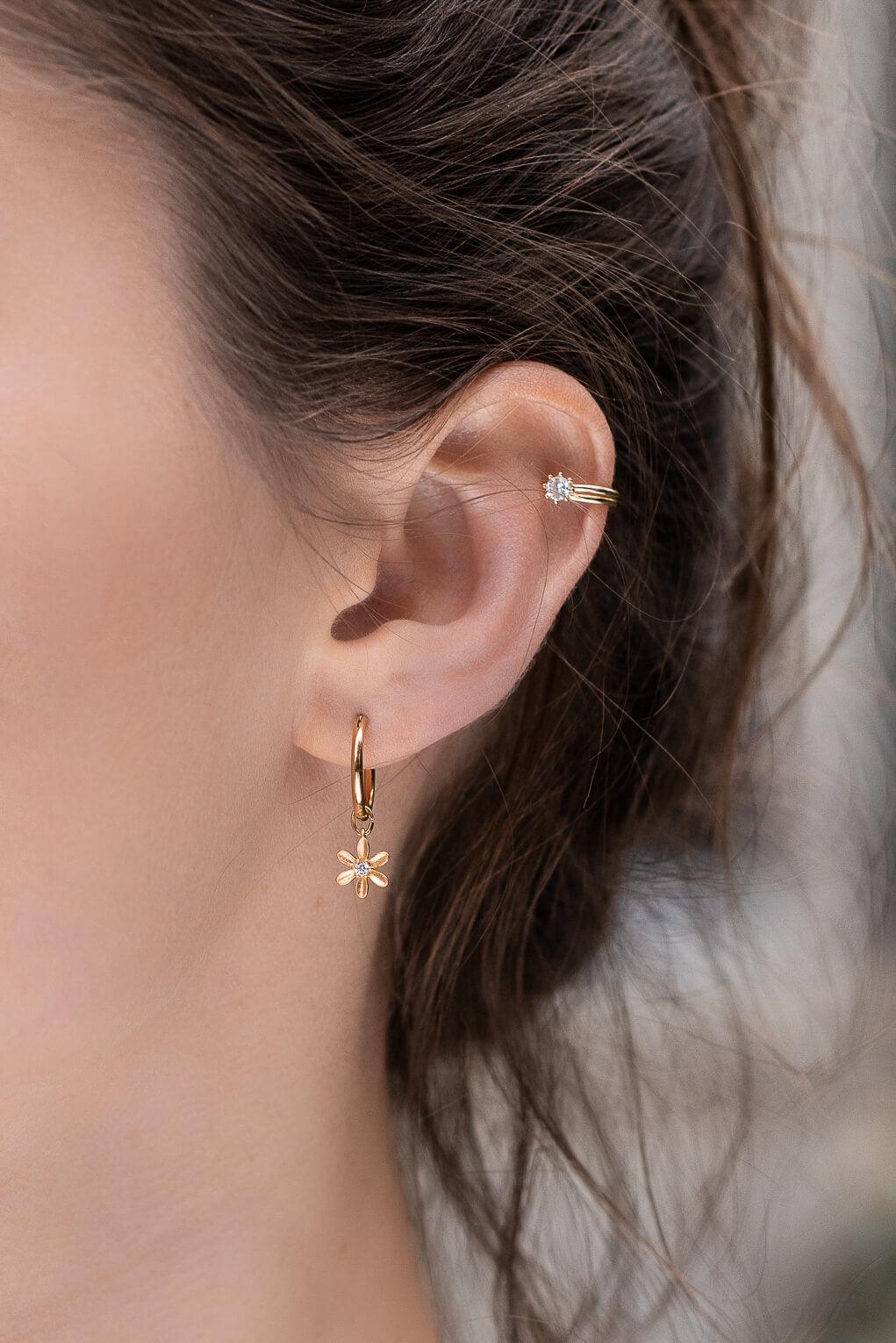 Daisy Clip-On Hoop Earrings